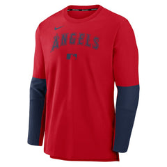 Los Angeles Angels Nike Authentic Collection Player Dri-FIT Lightweight Pullover  - Red/Navy Pullover