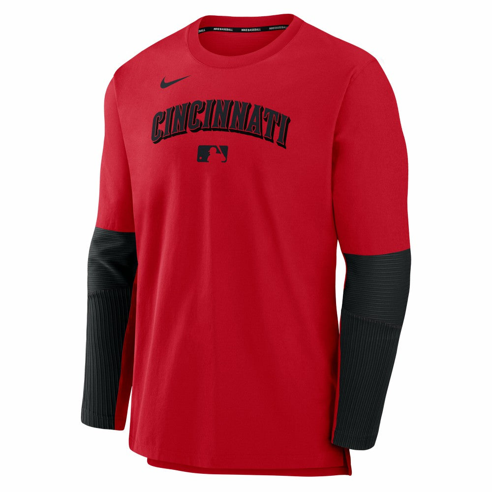 Cincinnati Reds Nike Authentic Collection Player Dri-FIT Lightweight Pullover  - Red/Black Pullover