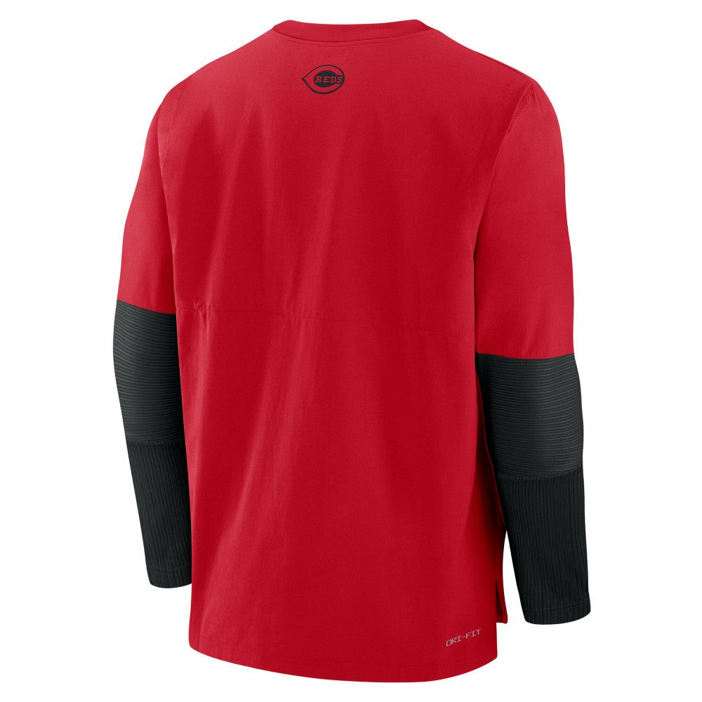 Cincinnati Reds Nike Authentic Collection Player Dri-FIT Lightweight Pullover  - Red/Black Pullover