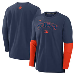 Houston Astros Nike Authentic Collection Player Dri-FIT Lightweight Pullover  - Navy/Orange Pullover