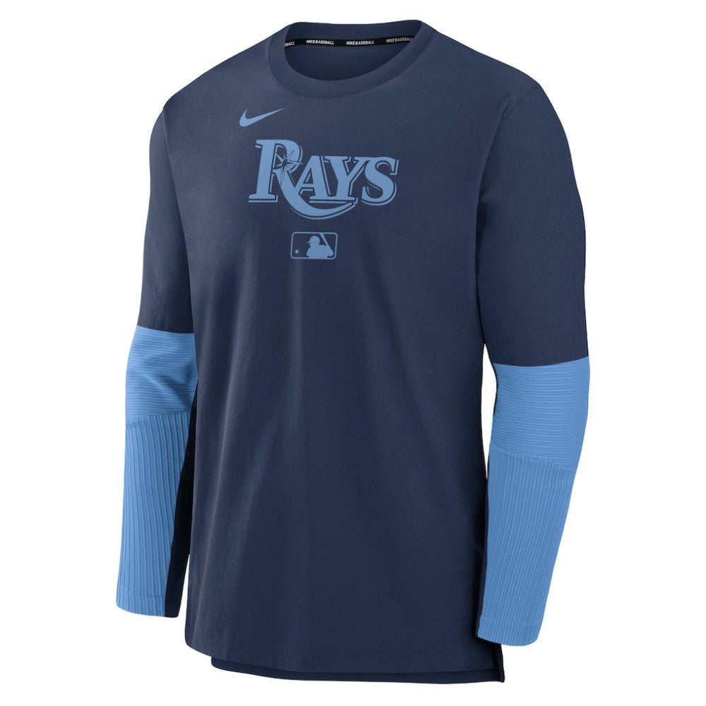 Tampa Bay Rays Nike Authentic Collection Player Dri-FIT Lightweight Pullover  - Navy/Light Blue Pullover