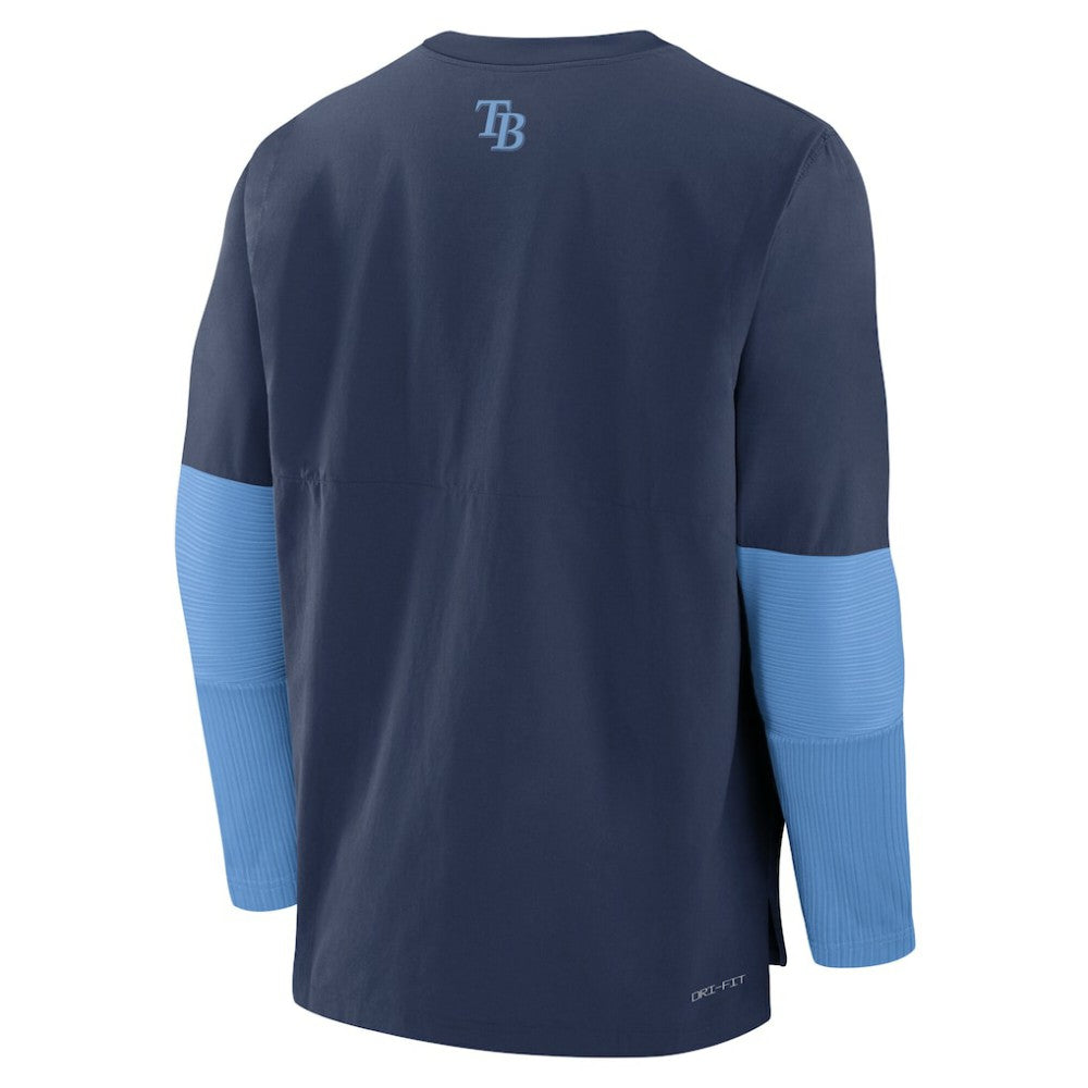 Tampa Bay Rays Nike Authentic Collection Player Dri-FIT Lightweight Pullover  - Navy/Light Blue Pullover