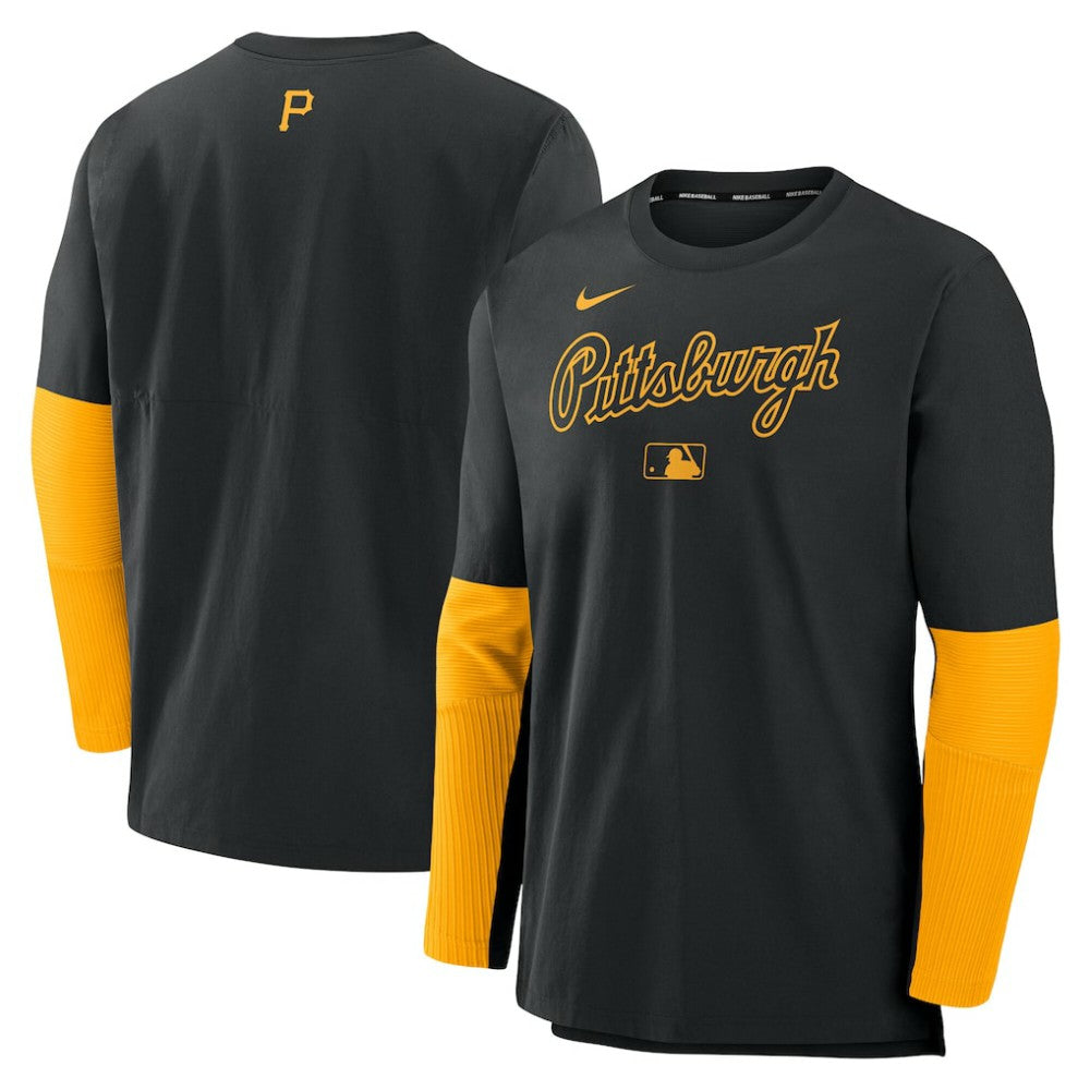 Pittsburgh Pirates Nike Authentic Collection Player Dri-FIT Lightweight Pullover  - Black/Gold Pullover
