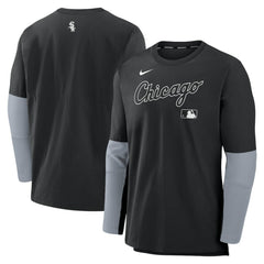 Chicago White Sox Nike Authentic Collection Player Dri-FIT Lightweight Pullover  - Black/Gray Pullover