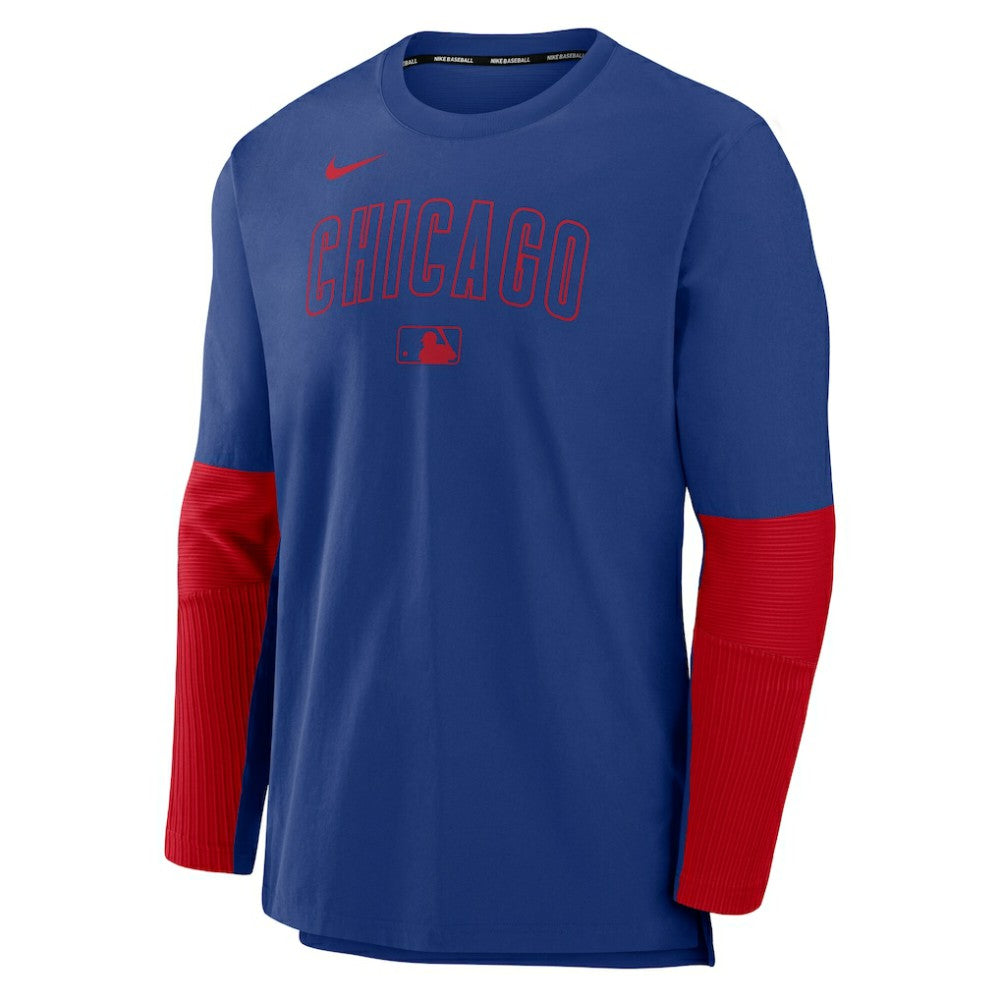 Chicago Cubs Nike Authentic Collection Player Dri-FIT Lightweight Pullover  - Royal/Red Pullover