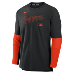 Baltimore Orioles Nike Authentic Collection Player Dri-FIT Lightweight Pullover  - Black/Orange Pullover