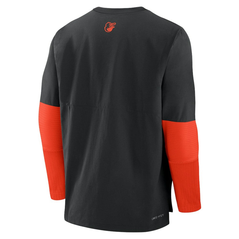 Baltimore Orioles Nike Authentic Collection Player Dri-FIT Lightweight Pullover  - Black/Orange Pullover