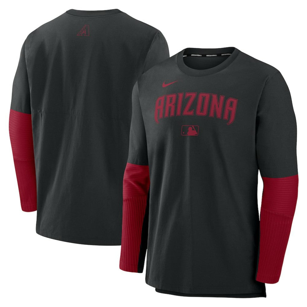 Arizona Diamondbacks Nike Authentic Collection Player Dri-FIT Lightweight Pullover  - Black/Red Pullover