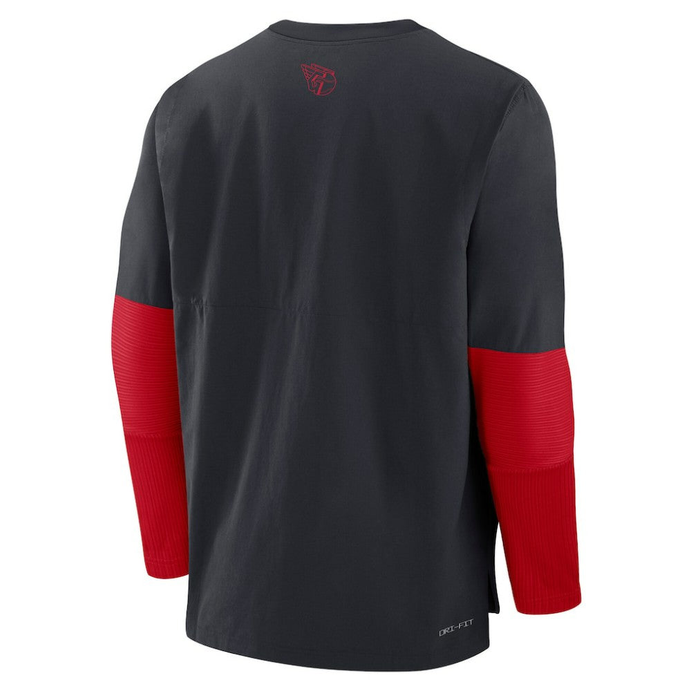 Cleveland Guardians Nike Authentic Collection Player Dri-FIT Lightweight Pullover  - Navy/Red Pullover