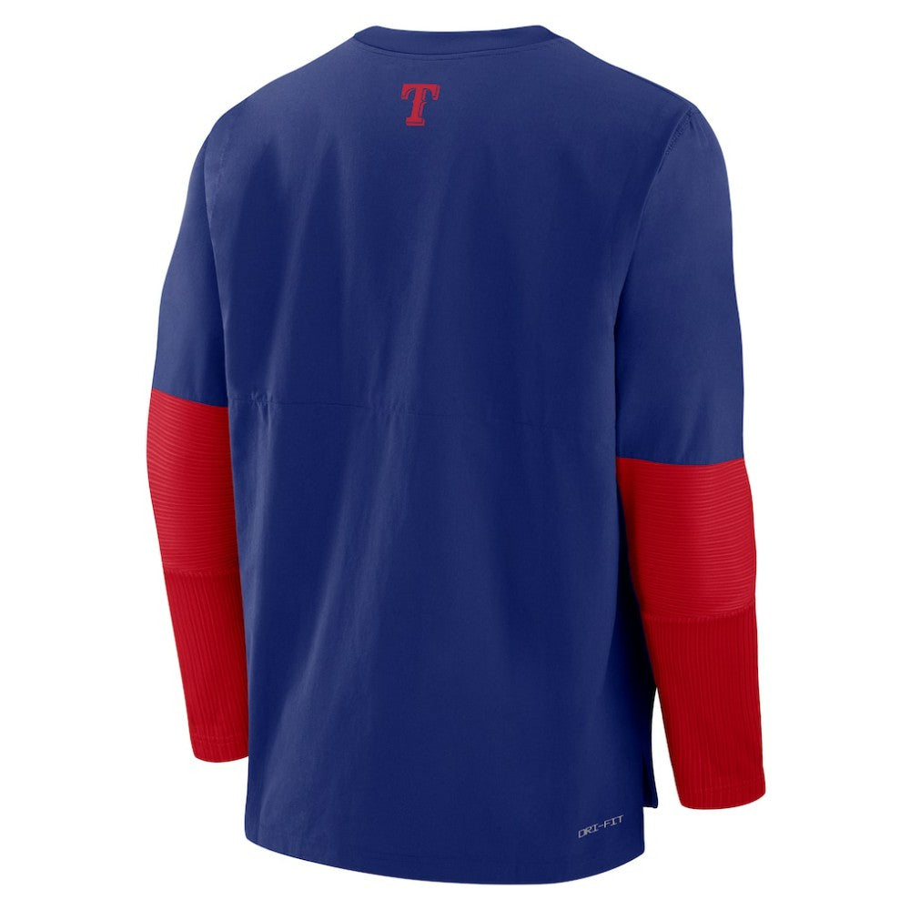 Texas Rangers Nike Authentic Collection Player Dri-FIT Lightweight Pullover  - Royal/Red Pullover