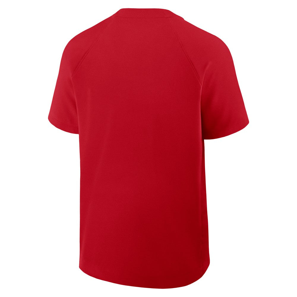 Cincinnati Reds Nike Authentic Collection Raglan Short Sleeve Windshirt - Red
