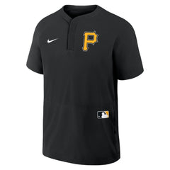 Pittsburgh Pirates Nike Authentic Collection Raglan Short Sleeve Windshirt - Black