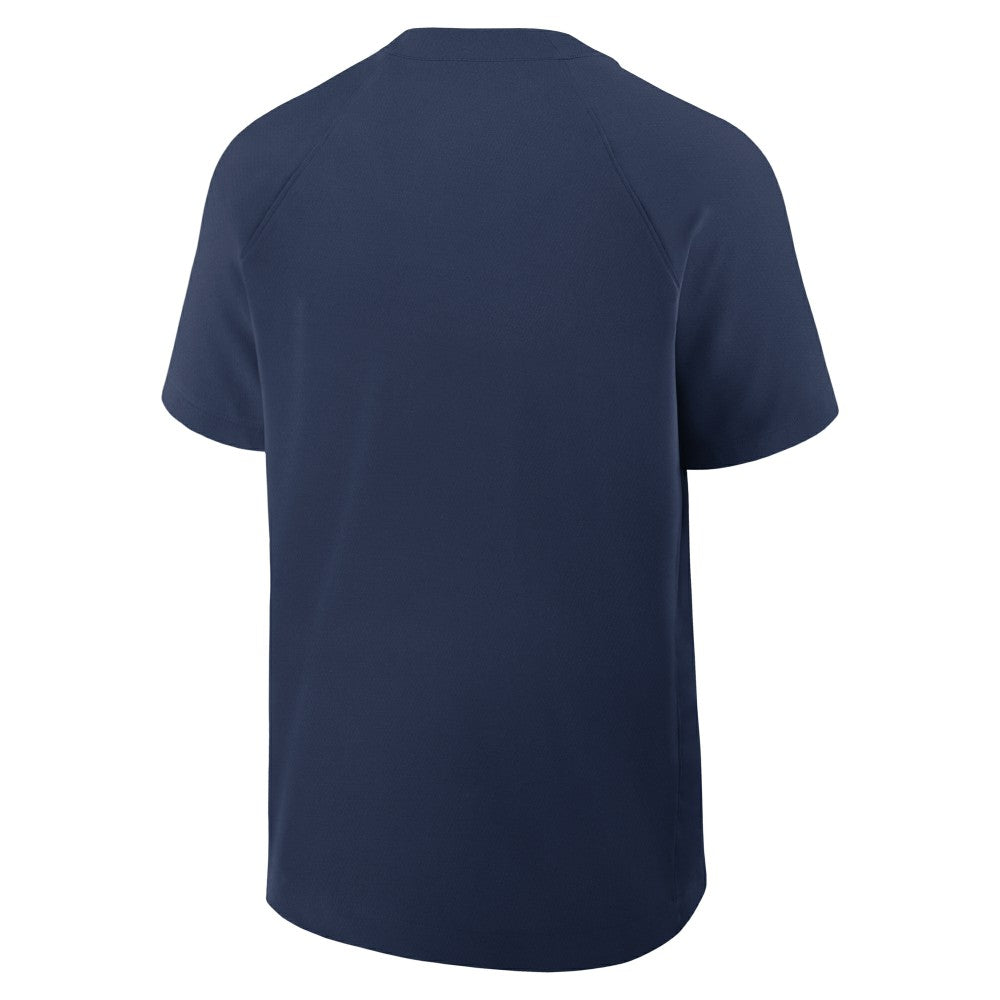 Milwaukee Brewers Nike Authentic Collection Raglan Short Sleeve Windshirt - Navy