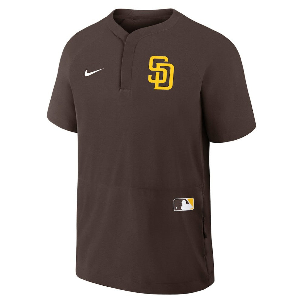 San Diego Padres Nike Authentic Collection Raglan Short Sleeve Windshirt - Brown