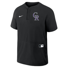 Colorado Rockies Nike Authentic Collection Raglan Short Sleeve Windshirt - Black