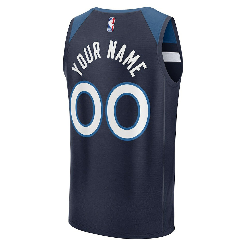 Minnesota Timberwolves Fastbreak Custom Jersey Icon Edition Navy