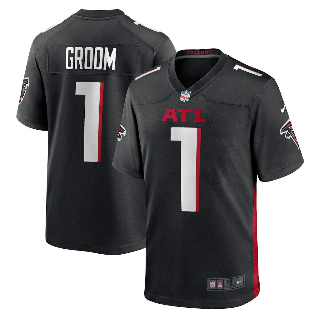 Number 1 Groom Atlanta Falcons Game Jersey Black