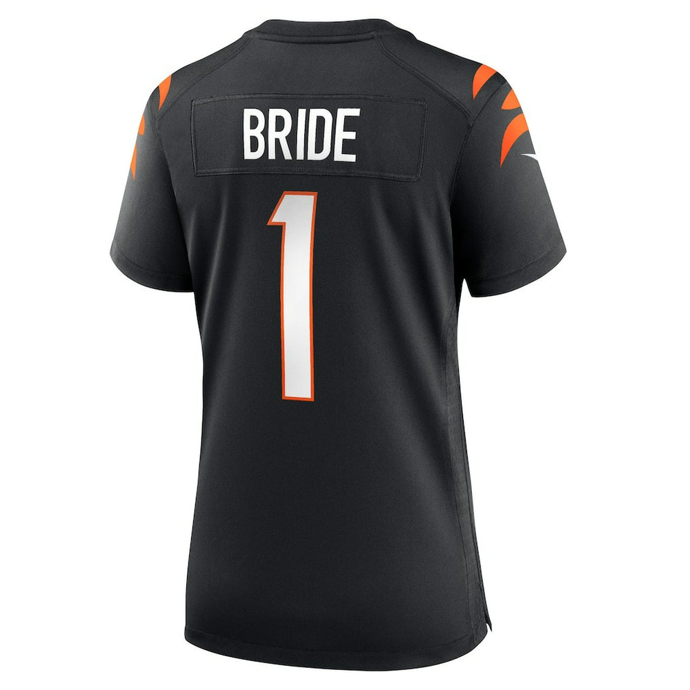 Number 1 Bride Cincinnati Bengals Women's Game Jersey Black