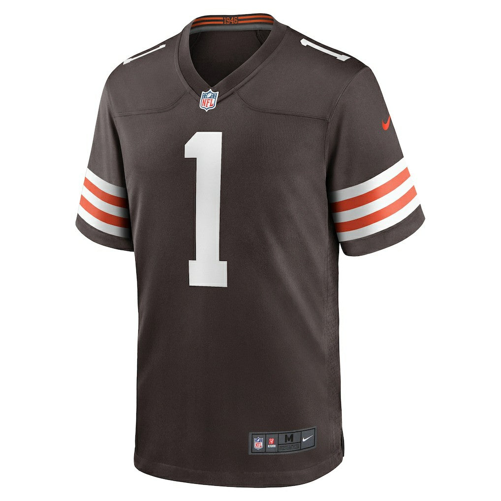 Number 1 Groom Cleveland Browns Game Jersey Brown