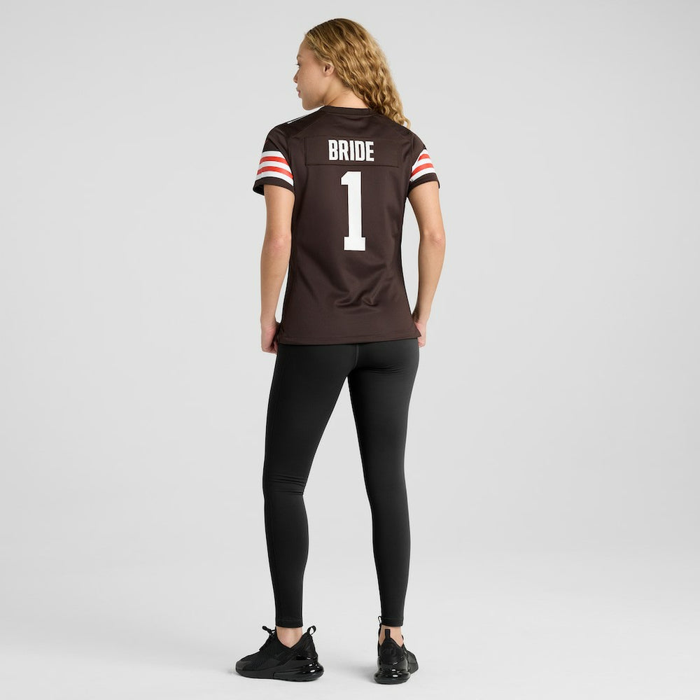 Number 1 Bride Cleveland Browns Women's Game Jersey Brown