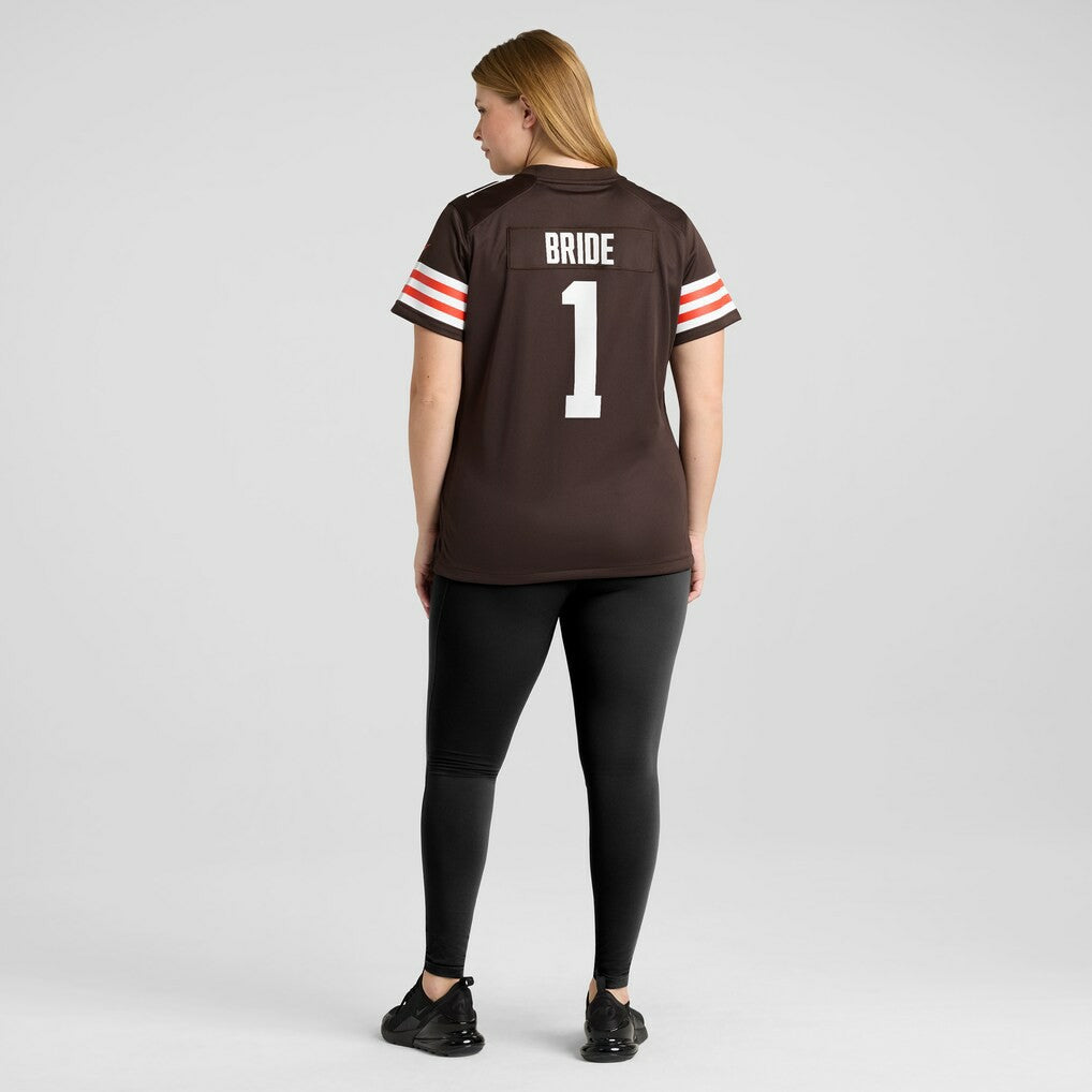Number 1 Bride Cleveland Browns Women's Game Jersey Brown