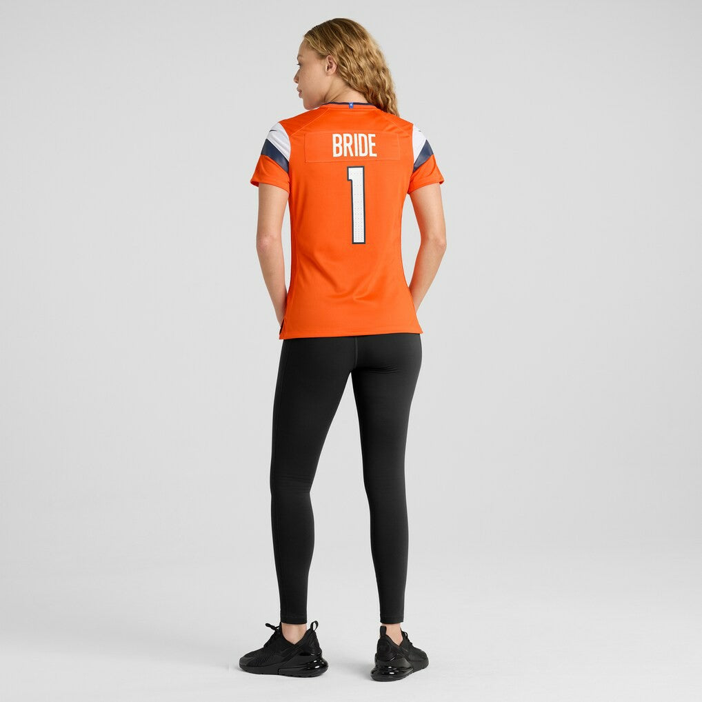 Number 1 Bride Denver Broncos Women's Game Jersey Orange