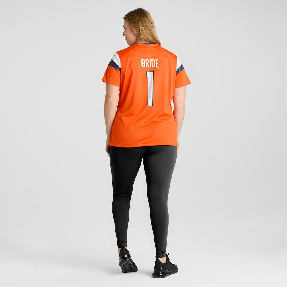 Number 1 Bride Denver Broncos Women's Game Jersey Orange