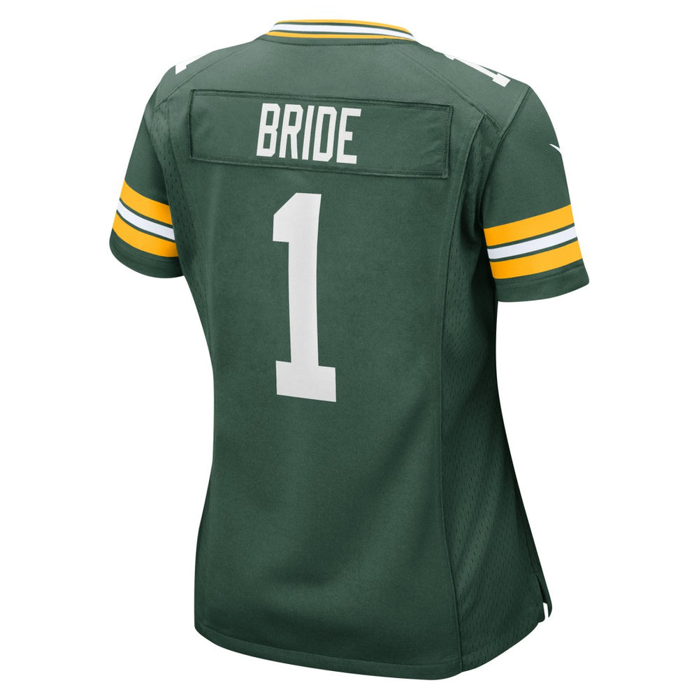 Number 1 Bride Green Bay Packers Women's Game Jersey Green