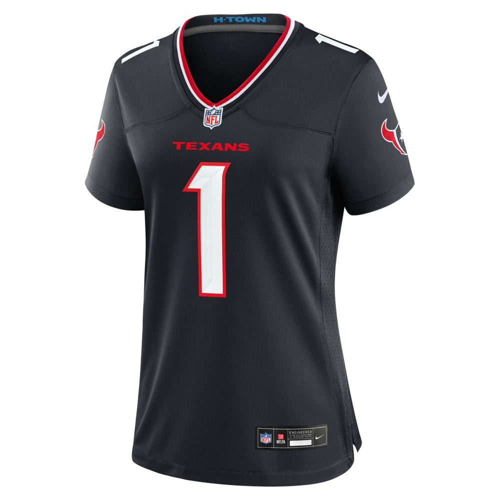 Number 1 Bride Houston Texans Women's Game Jersey Navy