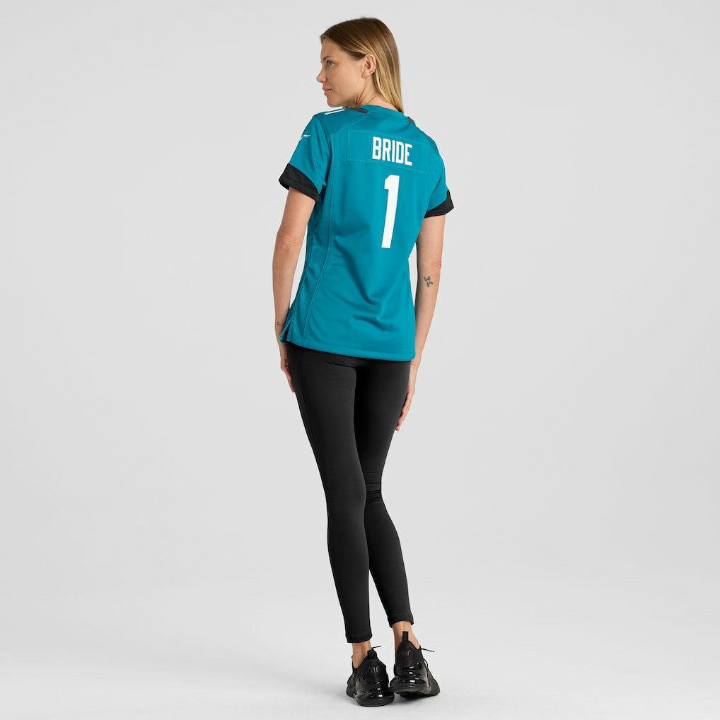 Number 1 Bride Jacksonville Jaguars Women's Game Jersey Teal
