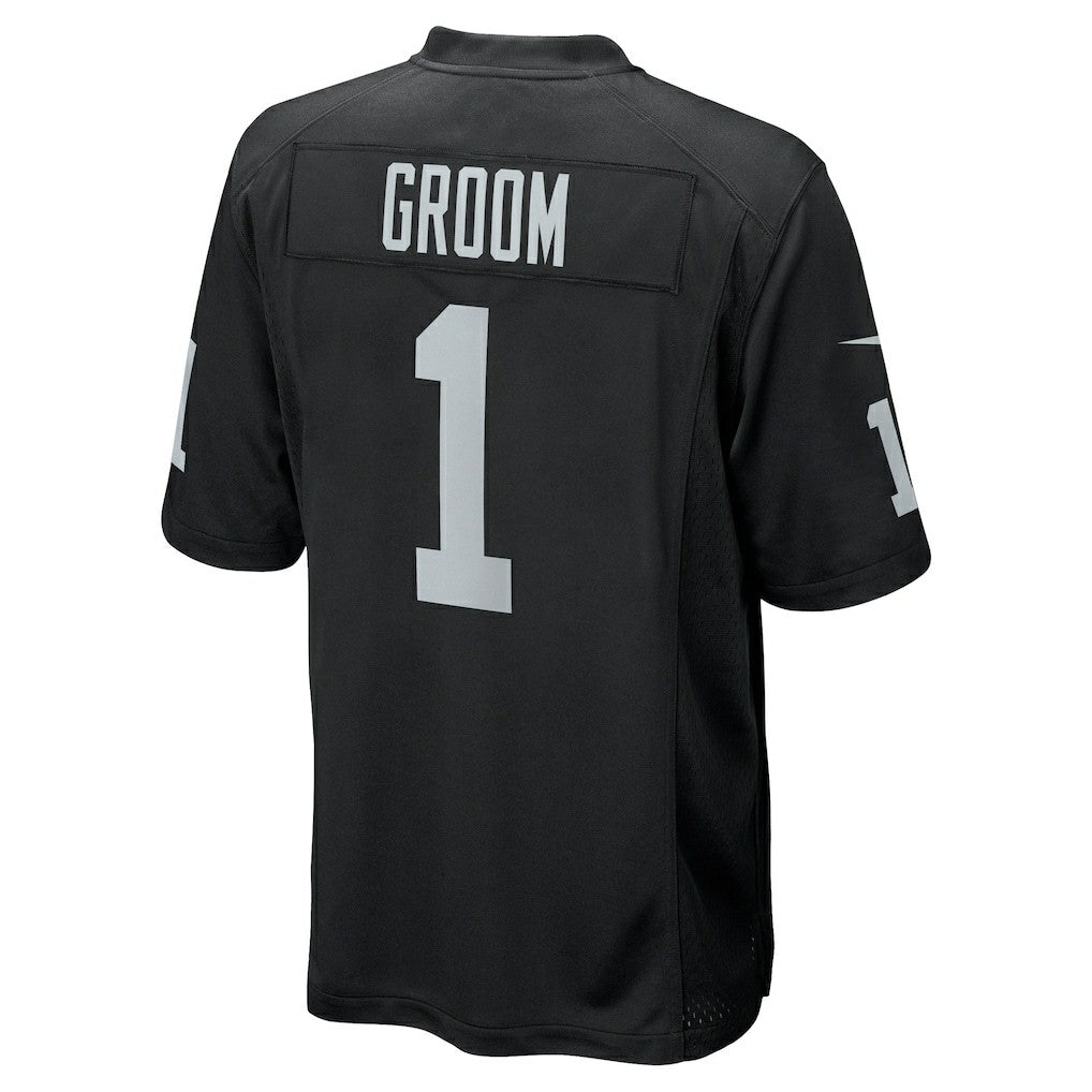 Number 1 Groom Las Vegas Raiders Game Jersey Black