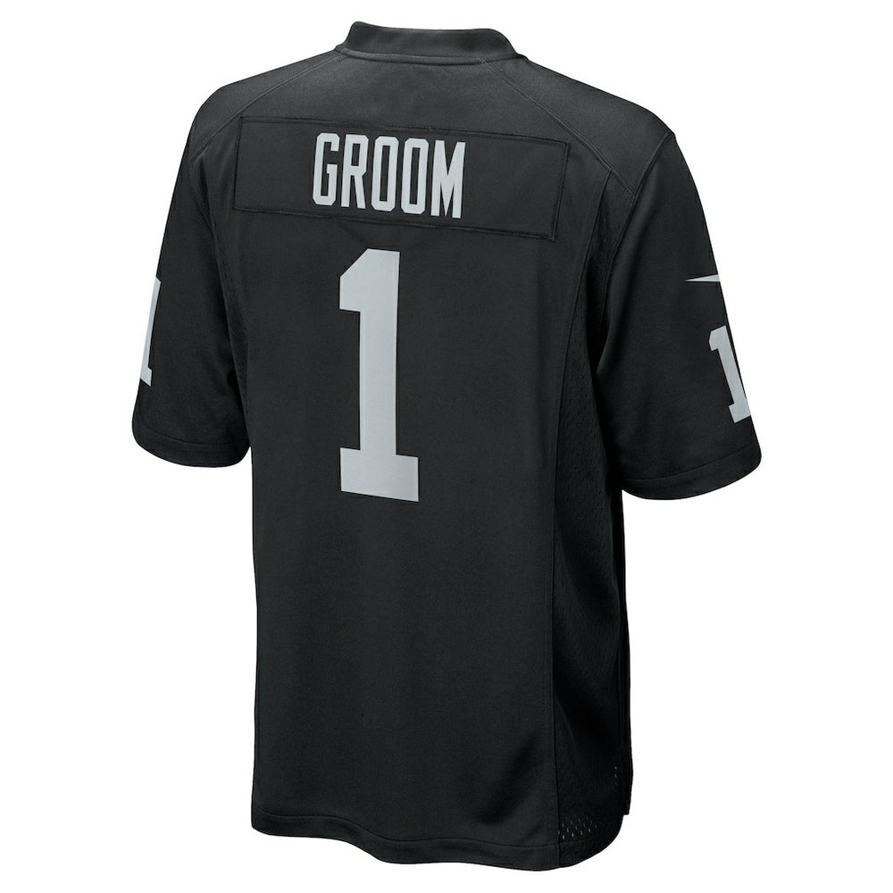Number 1 Groom Las Vegas Raiders Game Jersey Black