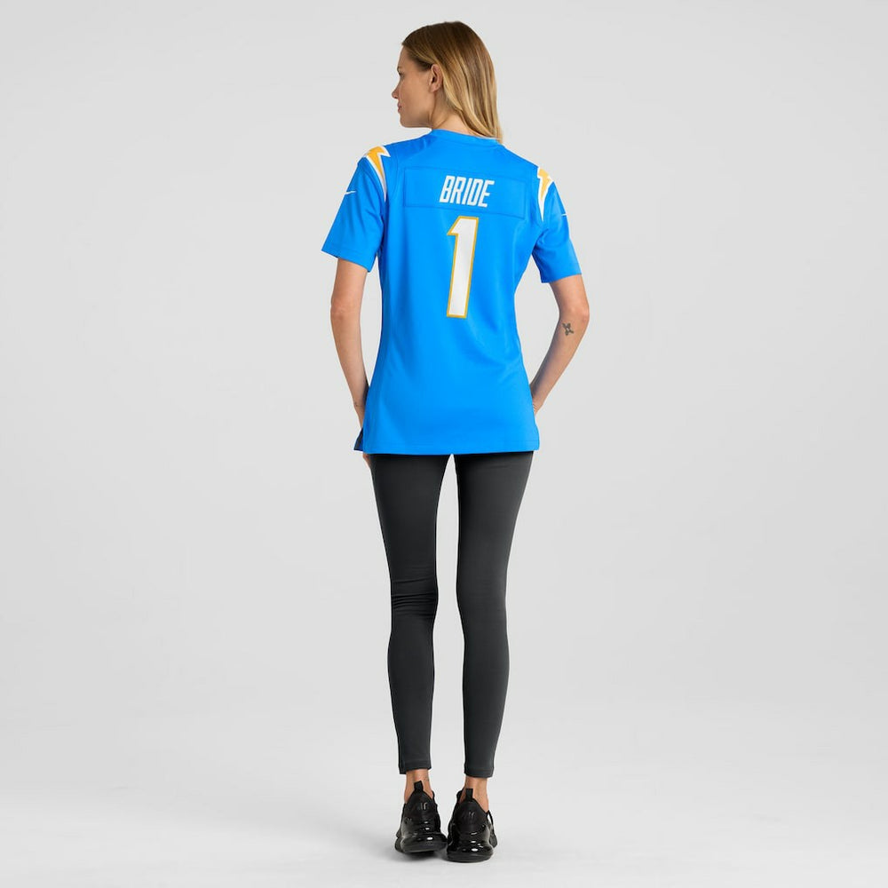 Number 1 Bride Los Angeles Chargers Women's Game Jersey Powder Blue