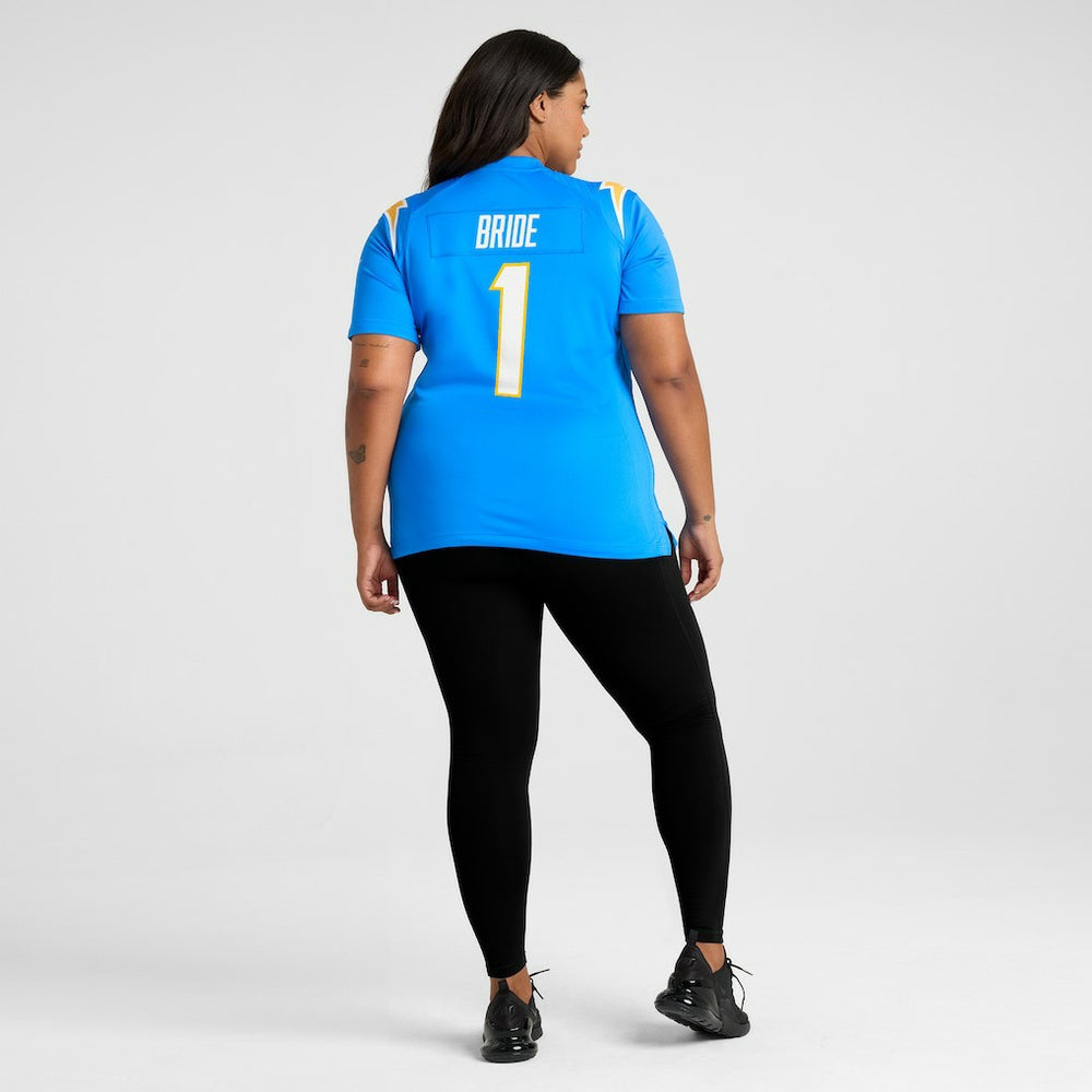 Number 1 Bride Los Angeles Chargers Women's Game Jersey Powder Blue