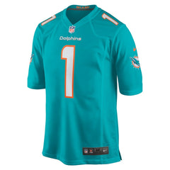 Number 1 Groom Miami Dolphins Game Jersey Aqua
