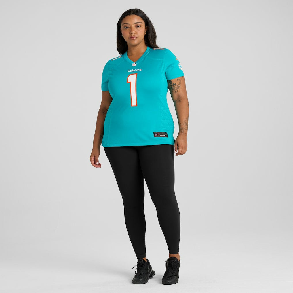 Number 1 Bride Miami Dolphins Women's Game Jersey Aqua