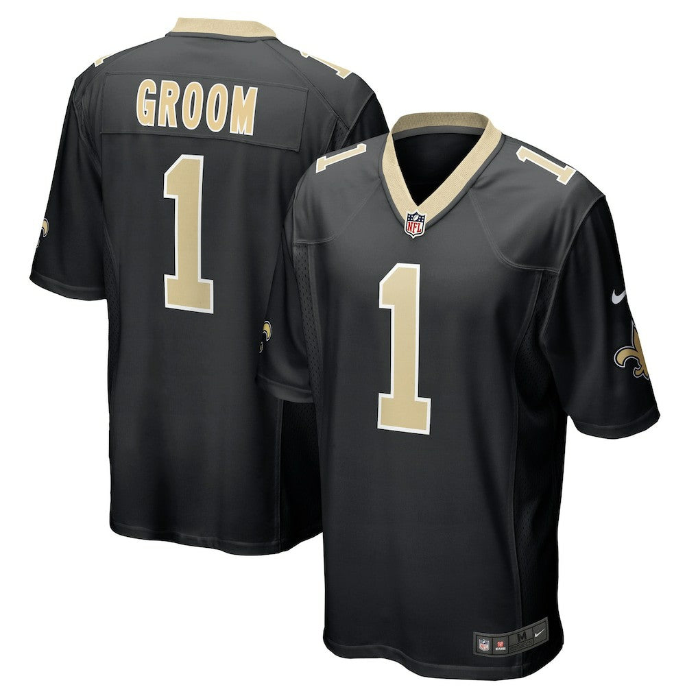 Number 1 Groom New Orleans Saints Game Jersey Black