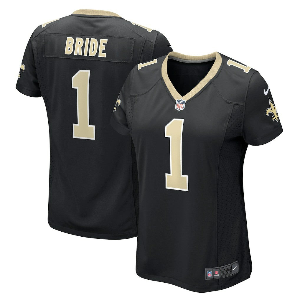 Number 1 Bride New Orleans Saints Women's Game Jersey Black