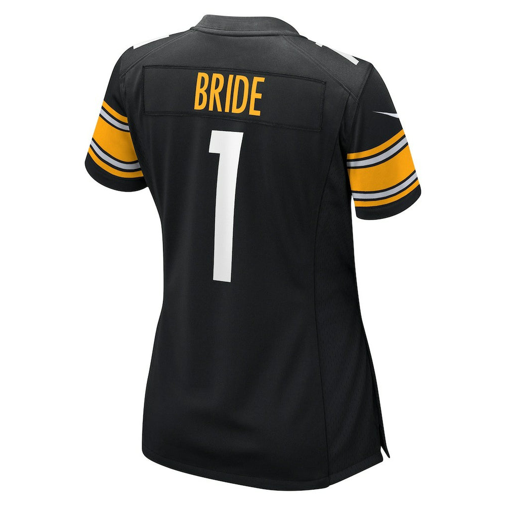 Number 1 Bride Pittsburgh Steelers Women's Game Jersey Black