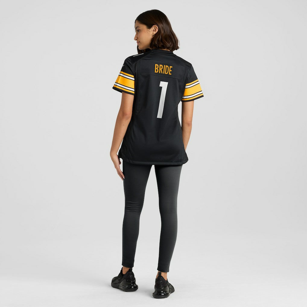 Number 1 Bride Pittsburgh Steelers Women's Game Jersey Black