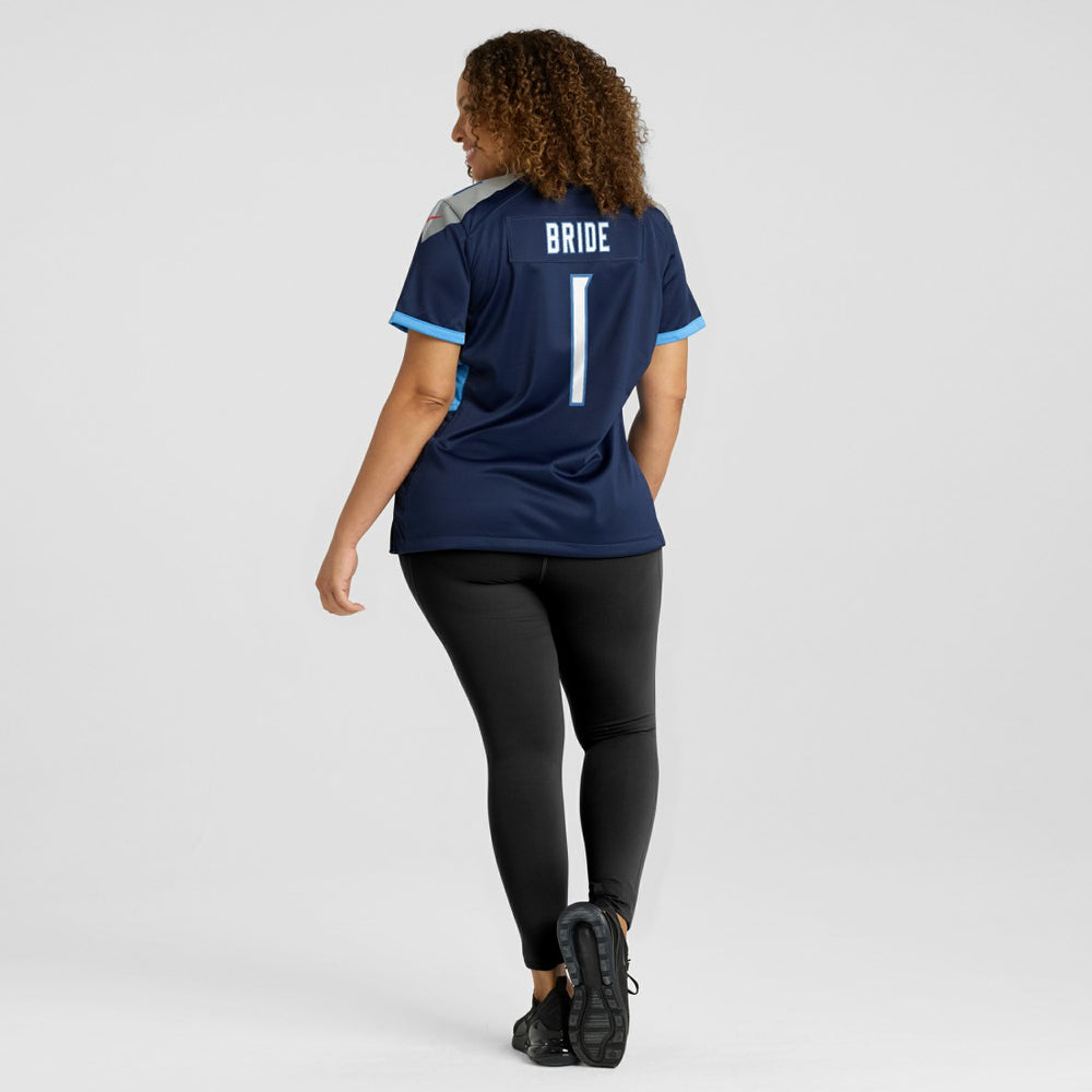 Number 1 Bride Tennessee Titans Women's Game Jersey Navy