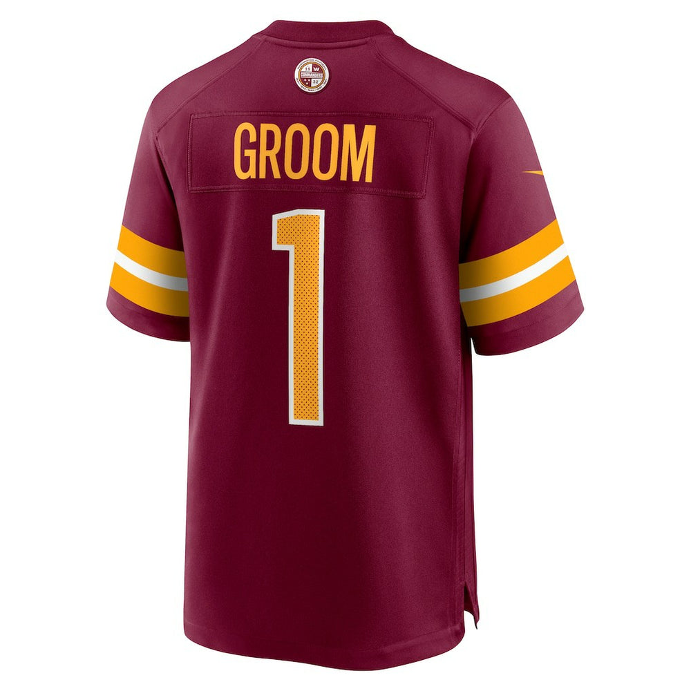 Number 1 Groom Washington Commanders Game Jersey Burgundy