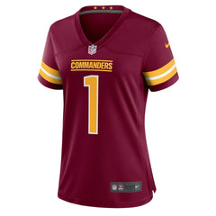 Number 1 Bride Washington Commanders Women's Game Jersey Burgundy