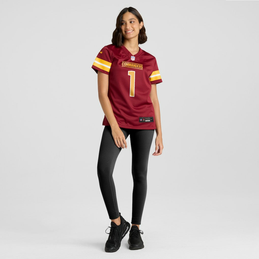 Number 1 Bride Washington Commanders Women's Game Jersey Burgundy