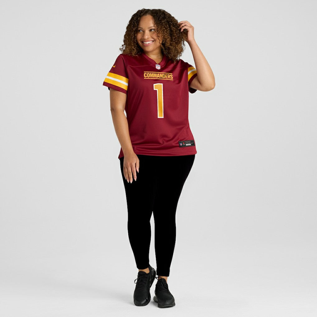 Number 1 Bride Washington Commanders Women's Game Jersey Burgundy