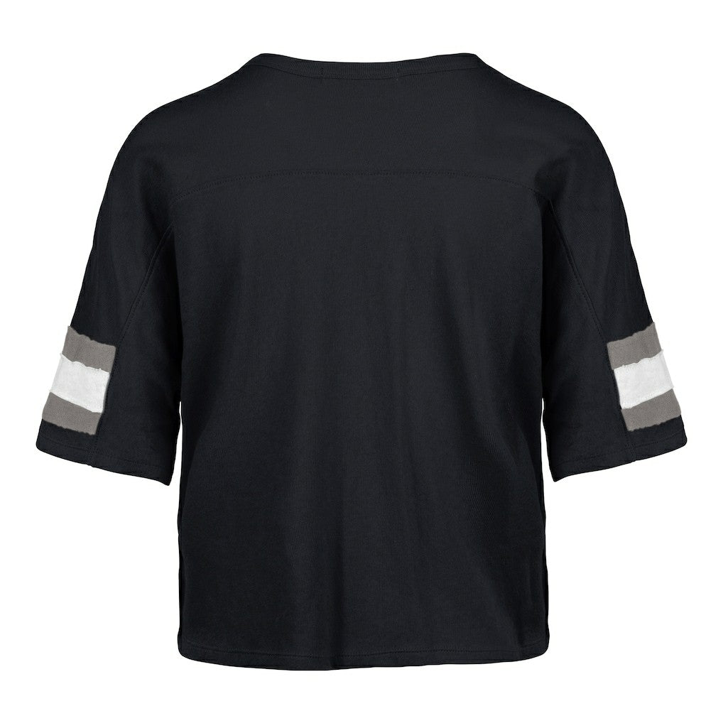 Dallas Cowboys '47 Women's Double Header Scout Cropped V-Neck T-Shirt Navy