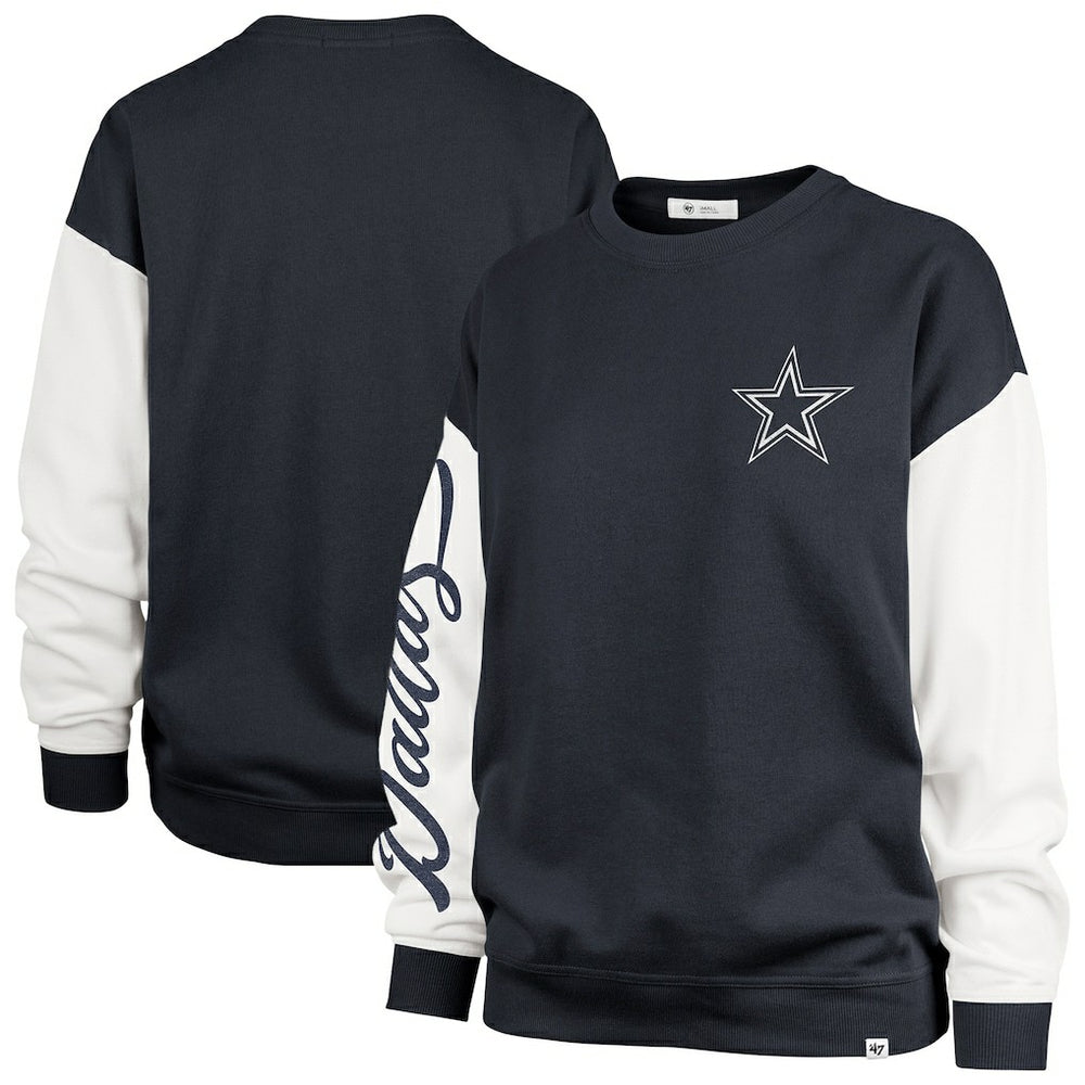 Dallas Cowboys '47 Women's Double Header Rise Andie Pullover Sweatshirt Blue