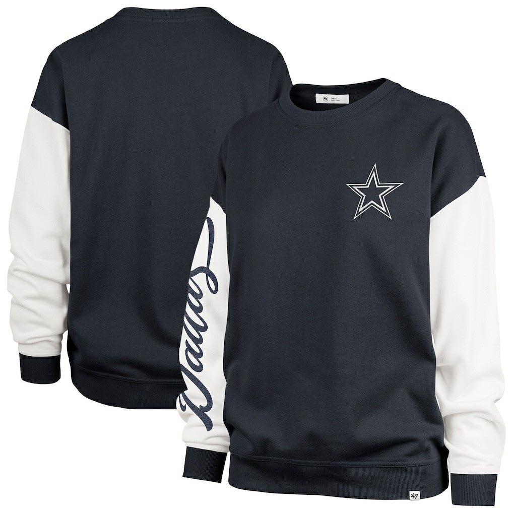 Dallas Cowboys '47 Women's Double Header Rise Andie Pullover Sweatshirt Blue