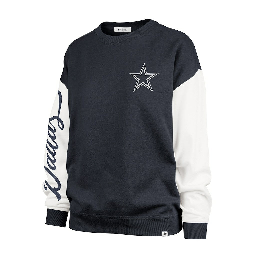 Dallas Cowboys '47 Women's Double Header Rise Andie Pullover Sweatshirt Blue