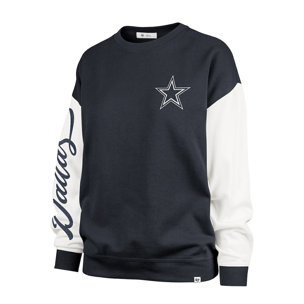 Dallas Cowboys '47 Women's Double Header Rise Andie Pullover Sweatshirt Blue